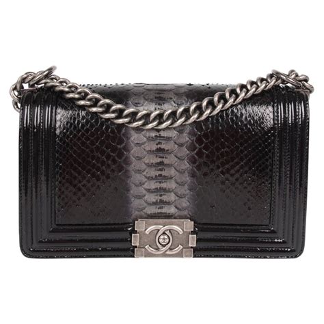 chanel le boy black python|coco Chanel boys bag.